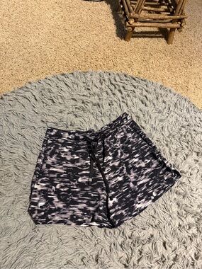 Fabletics Black & White Marbled Athletic Shorts